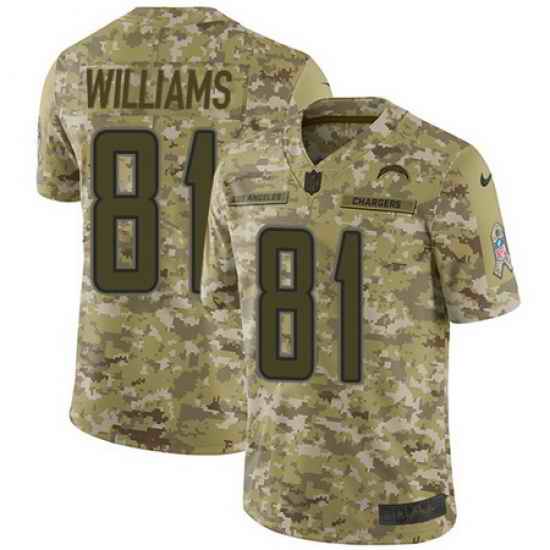 Nike Chargers #81 Mike Williams Camo Mens Stitched NFL Limited 2018 Salute To Service Jersey